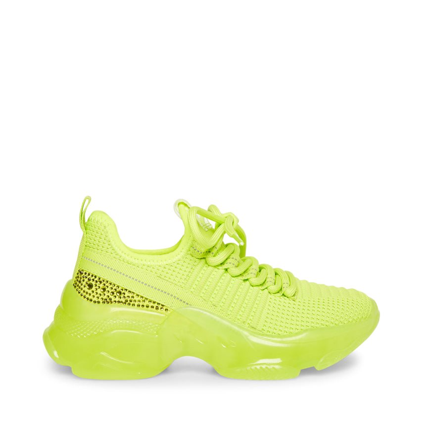 Green Steve Madden Jmaxima Neon Kids\' Sneakers | PH 6310QXH